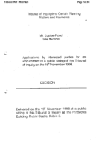 Decision on Adjournment – 10th November 1998
