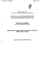 Determination of Sole Member on Application on behalf of JSME in relation to Frank Connolly – 23rd February 1999