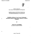 Decision re Affidavit of Liam Conroy; Professional Disciplinary Ruling re Roger Copsey; Statement of Michael O`Sullivan – 19th March 1999