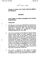 Decision in the matter of a claim of privilege by the Criminal Assets Bureau – 23rd April 1999