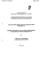 Ruling on Submissions made on behalf of Michael Bailey, Thomas Bailey and Bovale Developments Ltd. re proposed Orders against personnel of Anglo Irish Bank Corporation plc – 6th May 1999